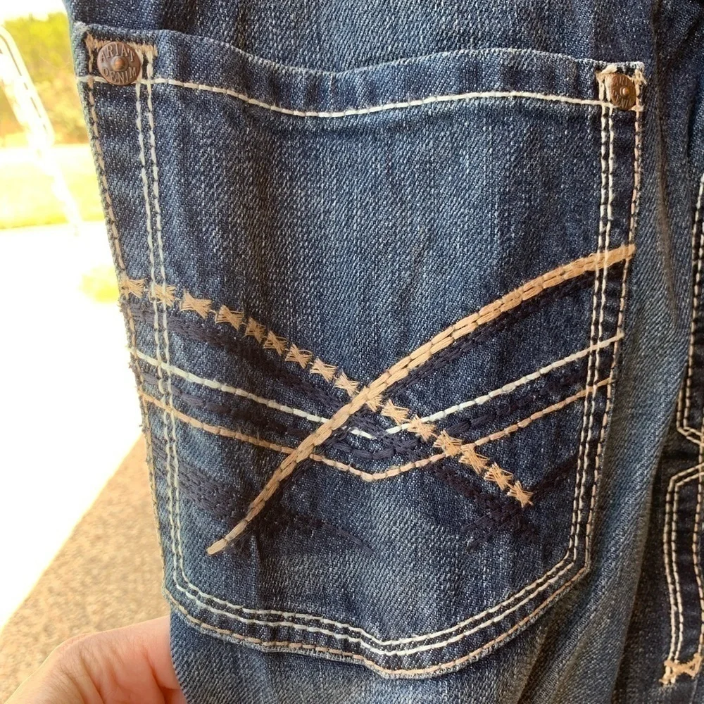 Ariat Arrowhead Deadrun Jeans Slim Straight Leg Five-Pockets Dark Wash M 40x32 - Picture 8 of 16